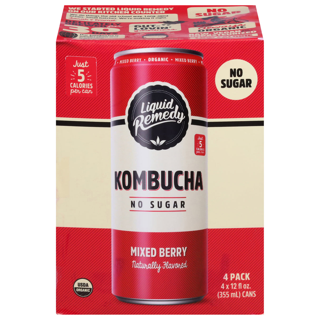 Remedy Kombucha Mixed Berry: Probiotic Drink - 6  | Organic & Refreshing