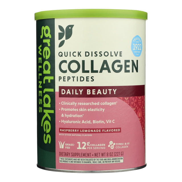 Great Lakes Wellness Collagen Peptides Raspberry Lemon - 8 oz - Single Serving