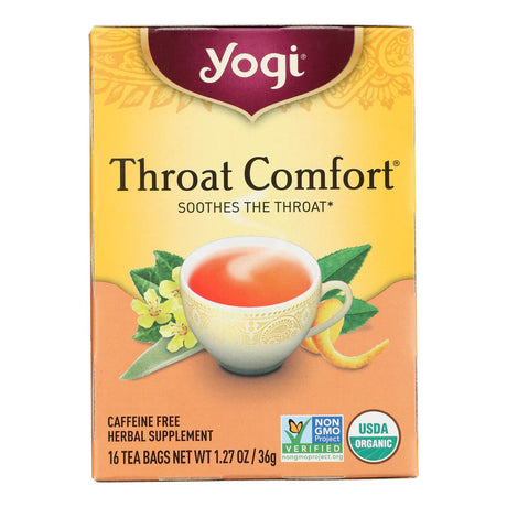 Yogi Throat Comfort Tea - Caffeine Free Herbal Tea Blend - 16 Tea Bags