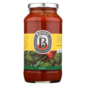 Bove's Of Vermont Basil Pasta Sauce - 6 x 24 Fl Oz Case - Authentic Italian Recipe