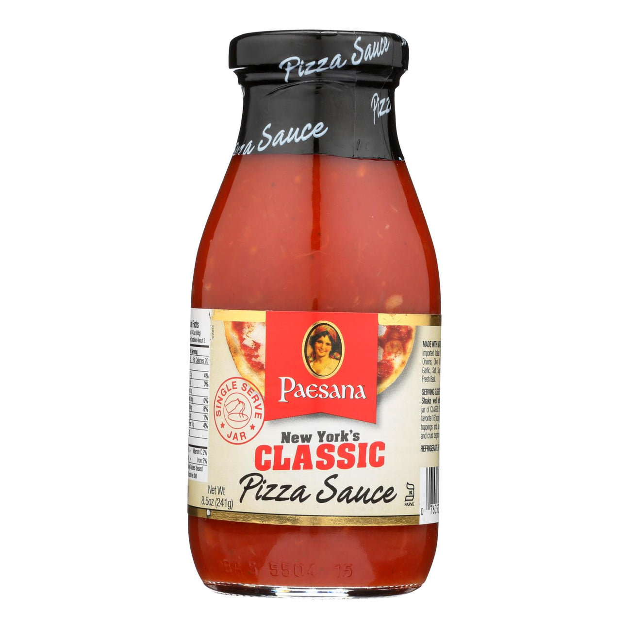 Paesana Classic Pizza Sauce - 8.5 Oz Glass Jar - 6-Pack - Authentic Italian Recipe