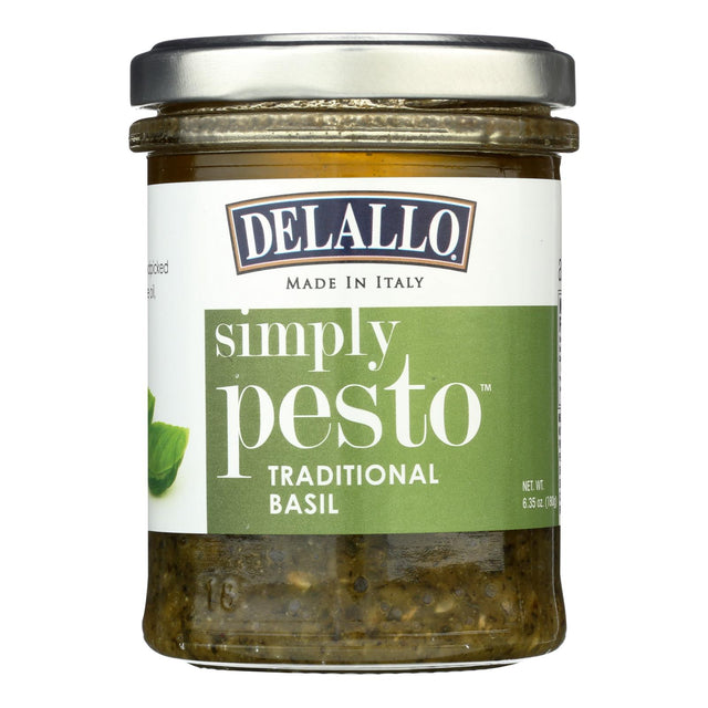 Delallo Simply Pesto Traditional Basil Sauce, 6.35 Oz, Pack of 12 - Authentic Italian Flavor