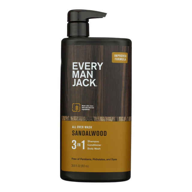 Every Man Jack Sandalwood 3-in-1 All Over Wash - 28.8 fl oz