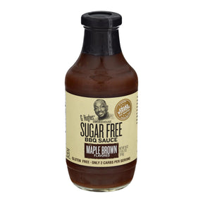 G Hughes Maple Brown Sugar BBQ Sauce (18 oz) - Pack of 6 | Sugar Free & Keto Friendly