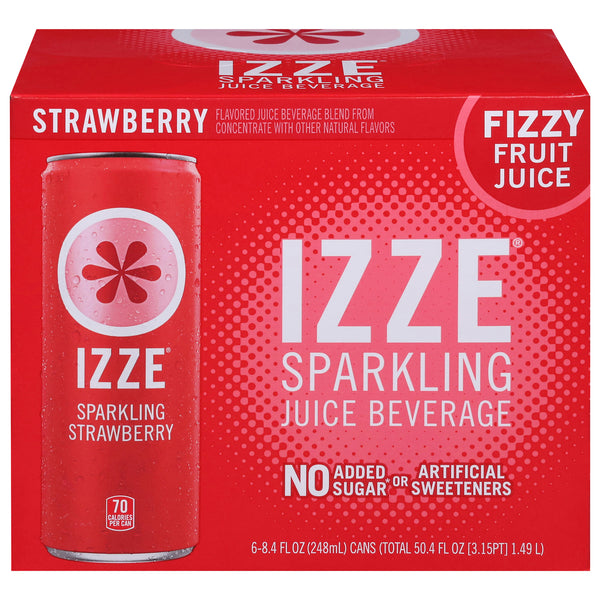 Izze Sparkling Strawberry Juice, 4-Pack of 6, 8.4 fl oz