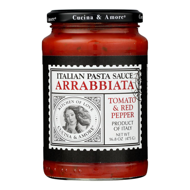Cucina & Amore Arrabbiata Pasta Sauce - Spicy Tomato & Red Pepper - 6 x 16.8 Oz