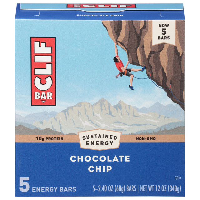 Clif Bar Energy Bar, Chocolate Chip, 9 Count, 2.4 oz Each