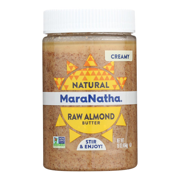 Maranatha Natural Foods Raw Almond Butter Creamy No Salt, 16 oz  (Pack of 6)