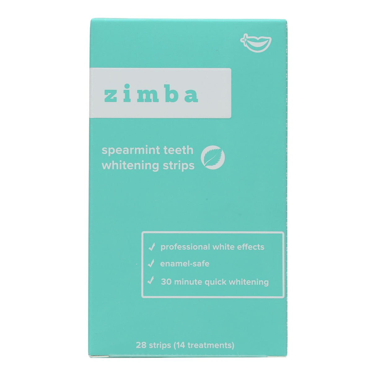 Zimba Teeth Whitening Strips, Spearmint Flavor, 6 Packs of 28 Strips Each