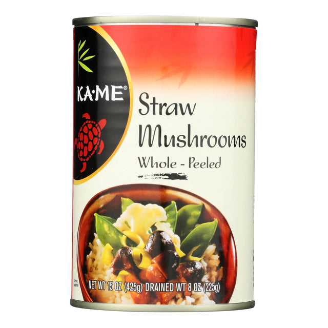 Ka'me Whole Peeled Straw Mushrooms - 15 oz - Pack of 12 - Canned Asian Mushrooms