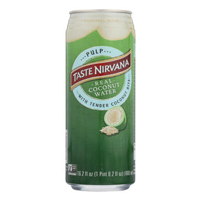 Taste Nirvana Coconut Water with Pulp - 16.2 Fl Oz - Pack of 12 - Natural Hydration