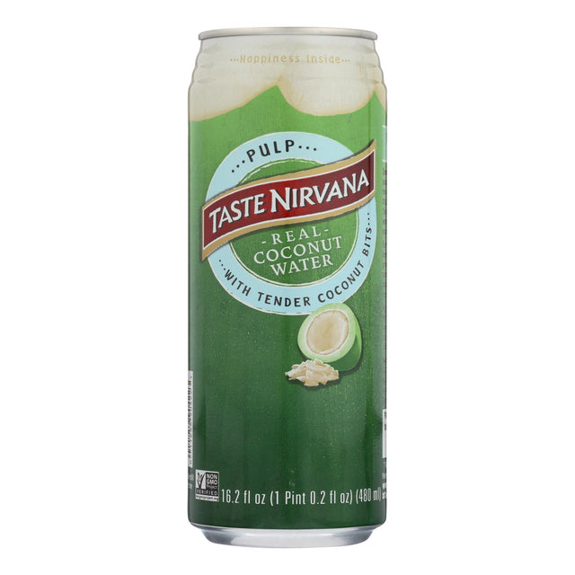 Taste Nirvana Coconut Water with Pulp - 16.2 Fl Oz - Pack of 12 - Natural Hydration