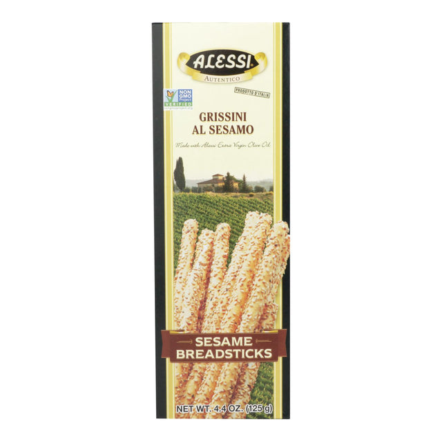 Alessi Sesame Breadsticks - 4.4 Oz - Pack of 6 - Italian Gourmet Snack