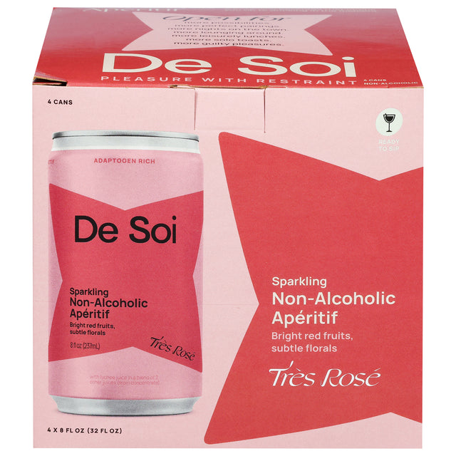 De Soi Non-Alcoholic Sparkling Aperitiv Tres Rose - (Pack of 24) 8 fl oz