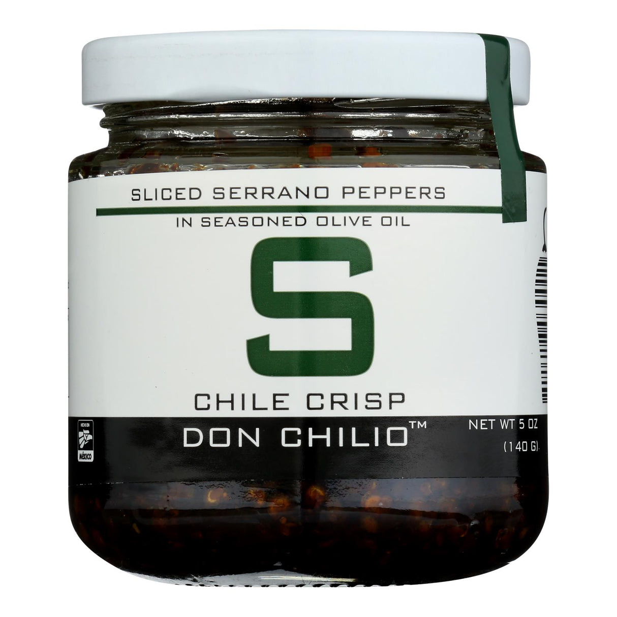 Don Chilio Serrano Chile Crisp - Pack of 6 (5 Oz Each) - Authentic Chili Oil
