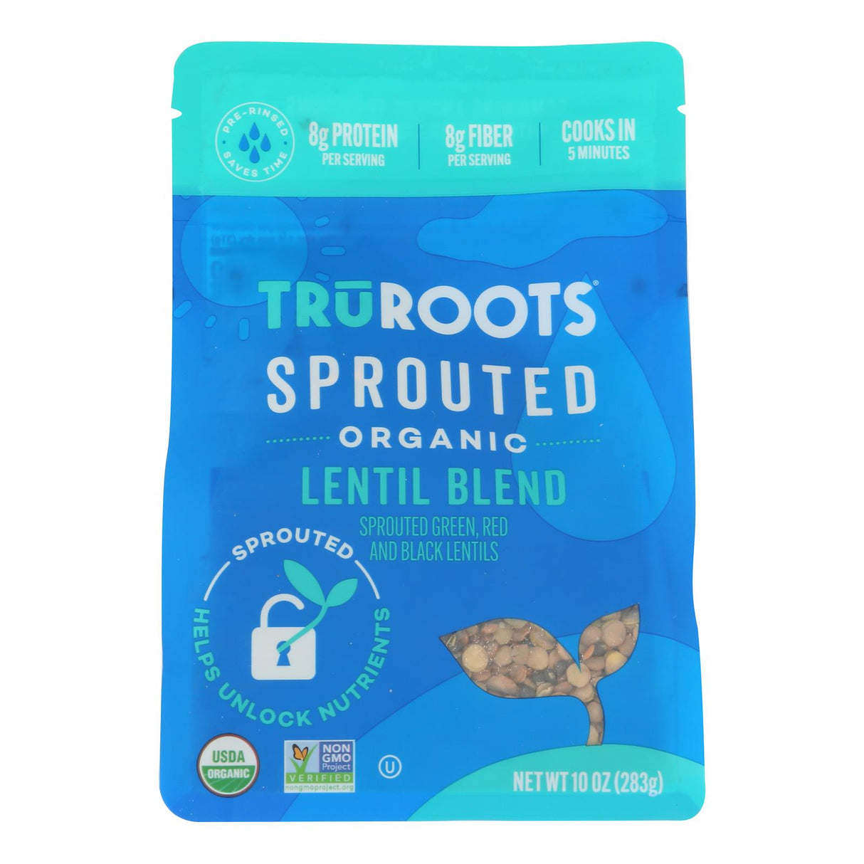 TruRoots Sprouted Lentil Blend, Organic, 10 oz, Pack of 6