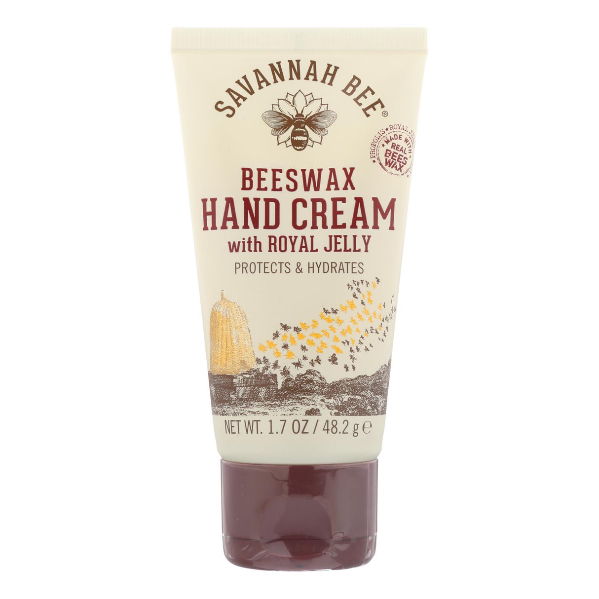 Savannah Bee Company Beeswax Hand Cream Tube - 1.7 Oz - Moisturizing & Natural