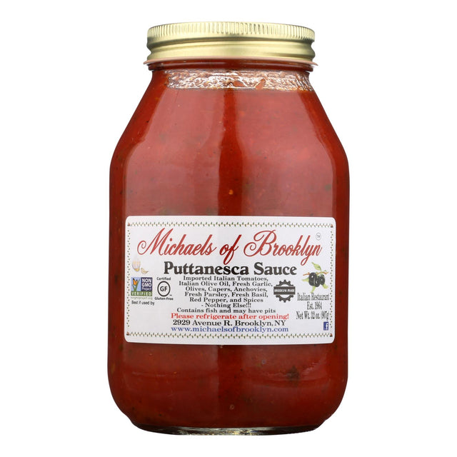 Michael's Of Brooklyn Puttanesca Sauce - 32 Oz - Pack of 6 - Authentic Italian Tomato Sauce