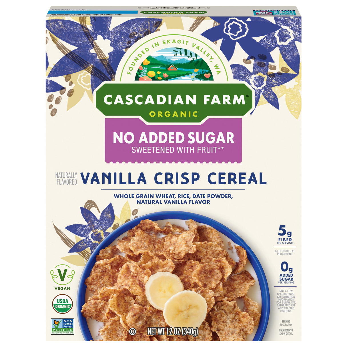 Cascadian Farm Organic Vanilla Crisp Cereal, 10-12 oz, (Pack of 10)