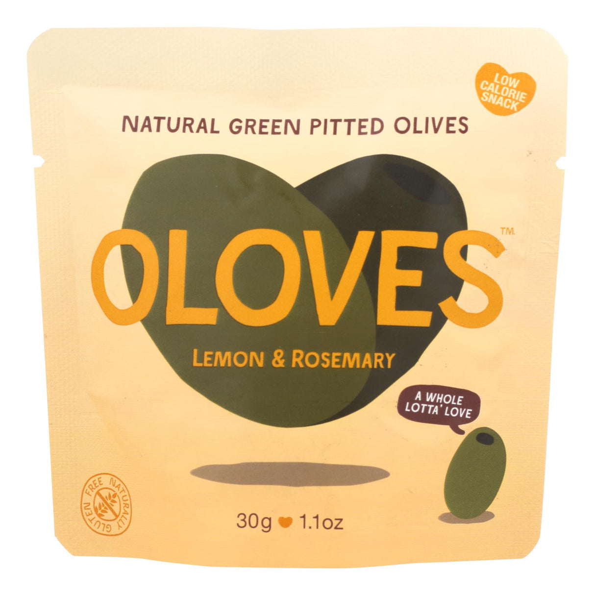 Poshi Olive Green Lemon & Rosemary Pitted Olives (Pack of 10 - 1.1 Oz Pouches)