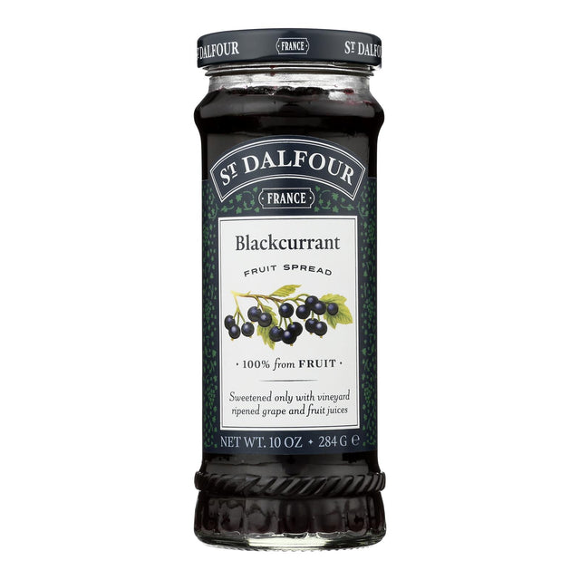 St Dalfour Black Currant Fruit Spread - Deluxe 100% Fruit - 10 Oz - Pack of 6