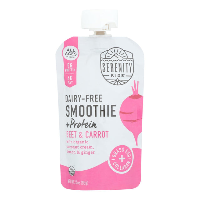 Serenity Kids Beet & Carrot Grain-Free Smoothie, Dairy-Free, 6 Pouches, 3.5 oz Each