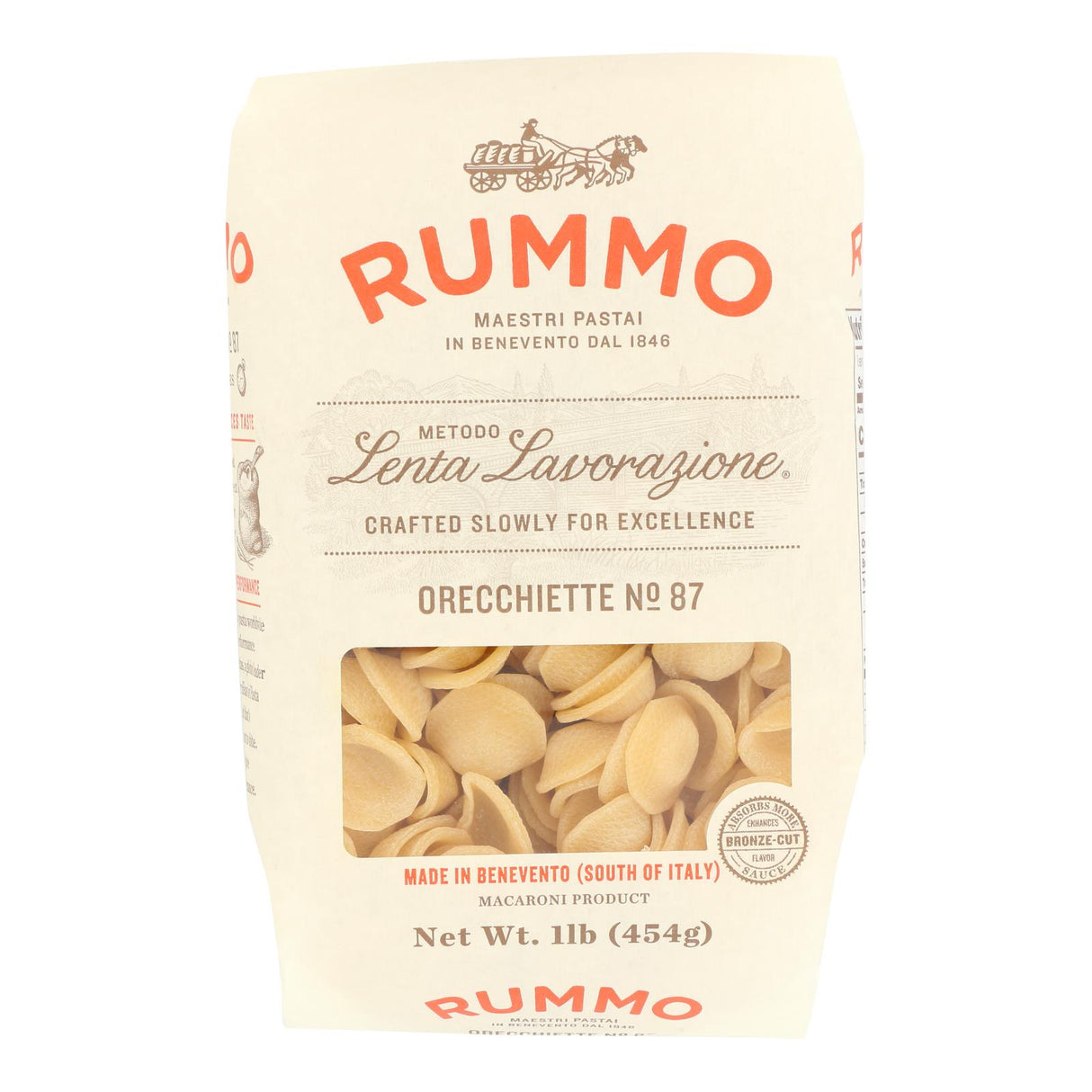 Rummo Orecchiette Pasta - 12 x 16 oz Case - Authentic Italian Pasta