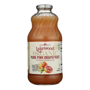 Lakewood Organic Pink Grapefruit Juice - 6 x 32 fl oz Case - Pure & Fresh