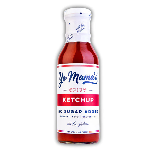 Yo Mama's Foods - Spicy Keto Ketchup, 14 oz (Pack of 6) - Gluten Free Ketchup