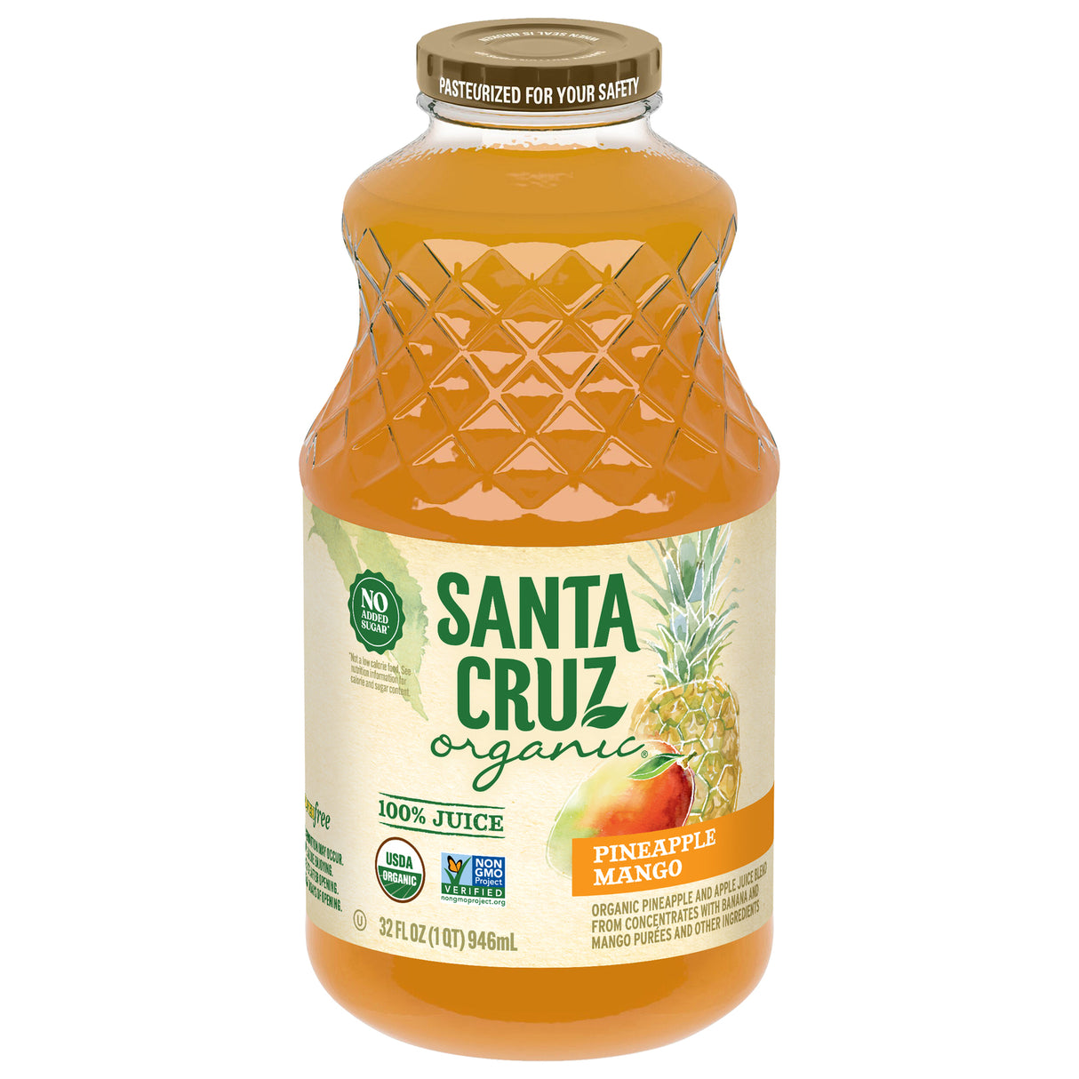 Santa Cruz Organic Pineapple Mango Juice, 32 fl oz , 6-Pack