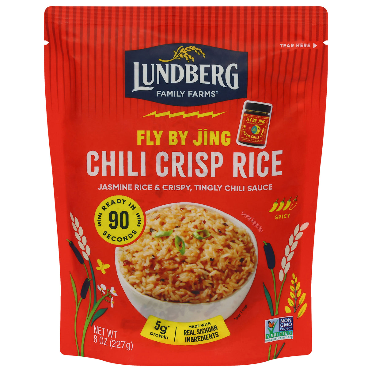 Lundberg Jasmine Rice Chili Crisp 6-Pack | Flavorful & Organic Rice 8 oz