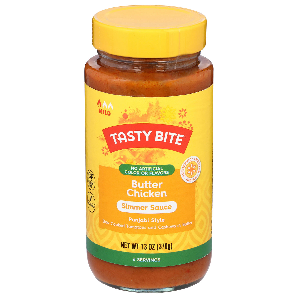 Tasty Bite Butter Chicken Sauce (6-Pack): Authentic Indian Flavor, 13 oz Pouches