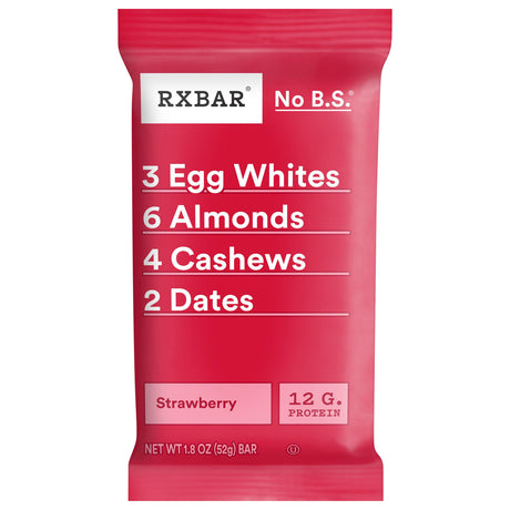 RXBAR Protein Bar - Strawberry - 1.83 Oz Bars, 12 Count - Real Food Protein