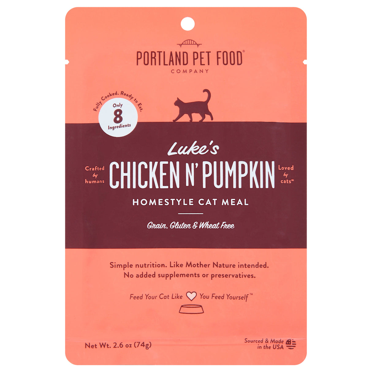 Portland Pet Food Company Chicken & Pumpkin Cat Food Pouches - 12 x 2.6 oz.
