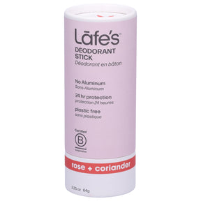 Lafe's Natural Body Care Rose & Coriander Natural Deodorant, Plastic-Free - 2.25 oz