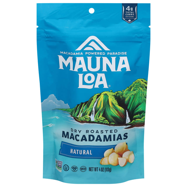 Mauna Loa Roasted Unsalted Macadamia Nuts 6x4oz  | Fresh Macadamias