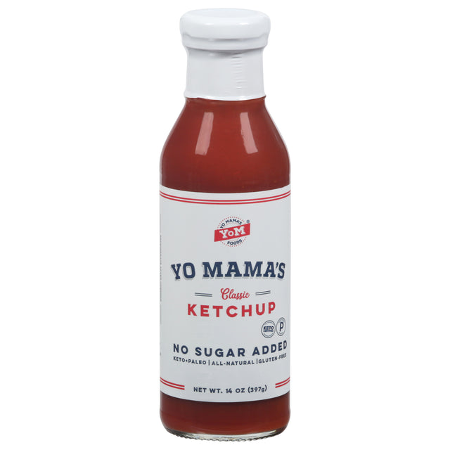 Yo Mama's Keto Ketchup (6-Pack) - Low Carb, Sugar-Free, Gluten-Free - 14oz Bottles
