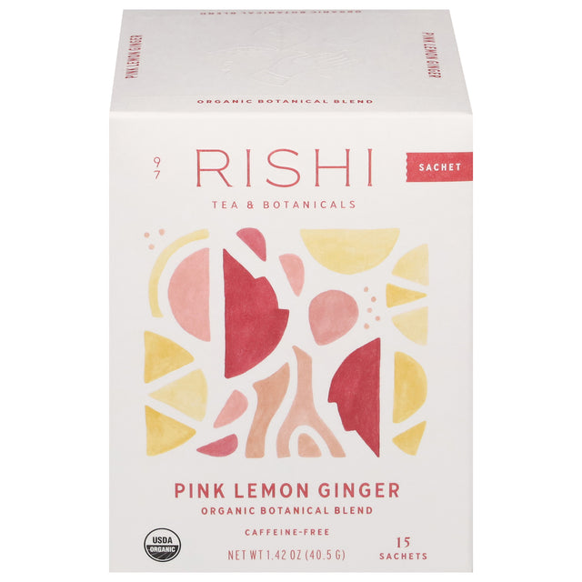 Rishi Tea - Organic Pink Lemon Ginger - 6 Count Tea Bags