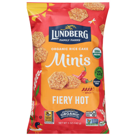 Lundberg Fiery Hot Rice Cakes: Spicy Gluten-Free Snack | 5oz, 6-Count