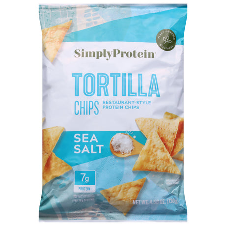 Simply Protein Sea Salt Tortilla Chips (Pack of 10) - 4.58 Oz Bags - Healthy & Delicious