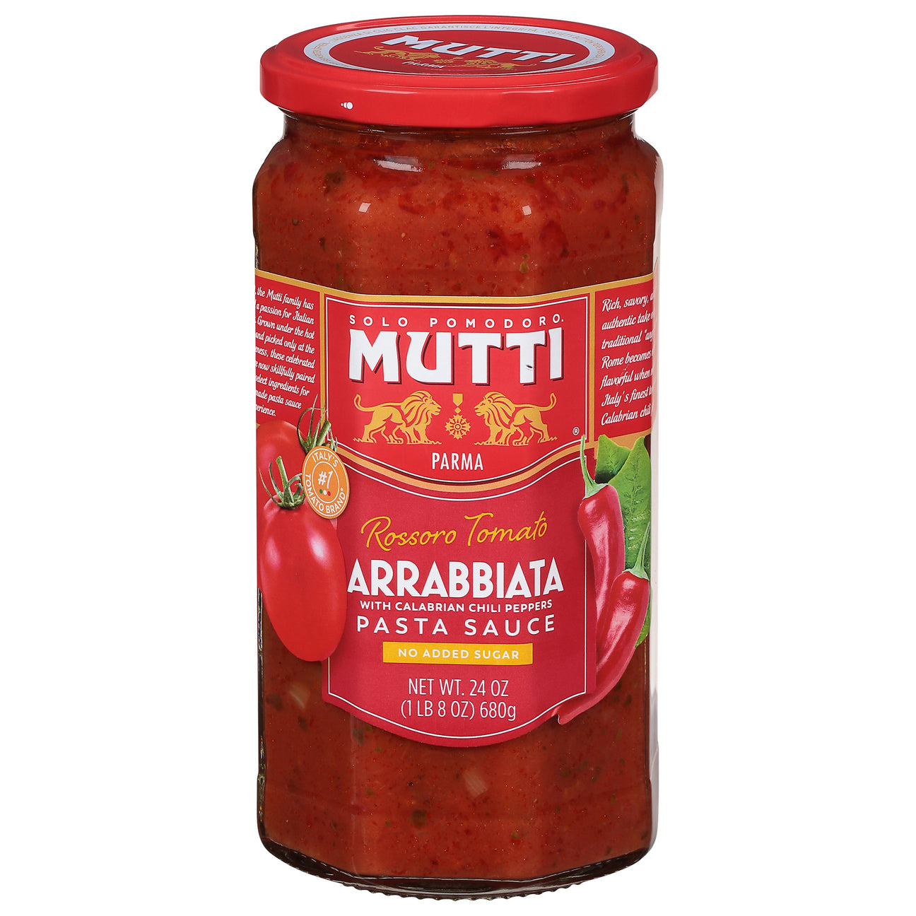 Mutti Arrabbiata Pasta Sauce, Authentic Italian Tomato Sauce - (Pack of 6) 24 oz