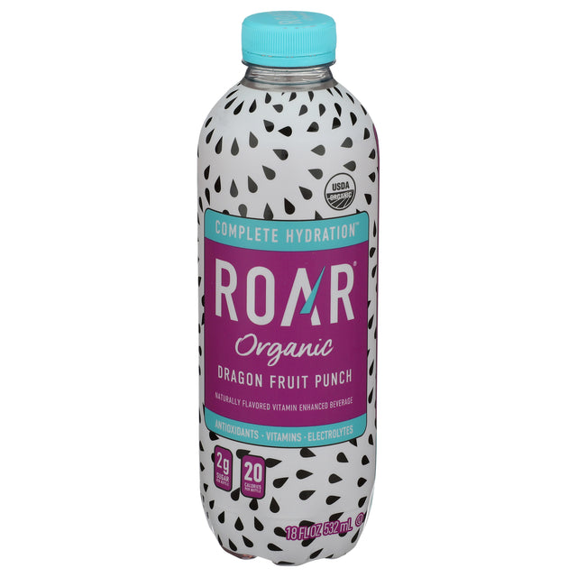Roar Organic Dragon Fruit Punch: Hydrating Electrolyte Drink, 12x18 fl oz