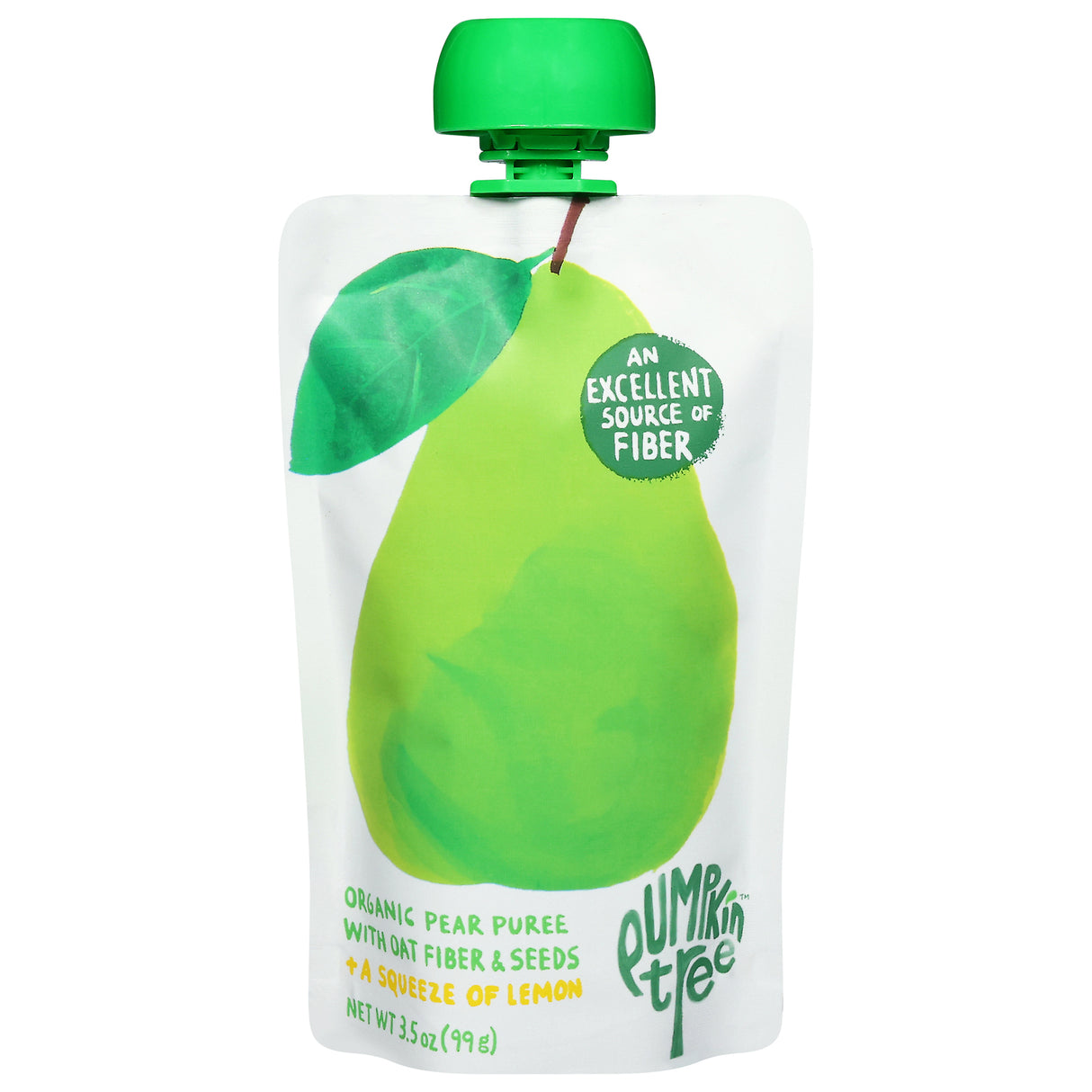 Pumpkin Tree Organic Oats with Pear & Lemon (Pack of 10) - 3.5 oz Organic Snack Pouches