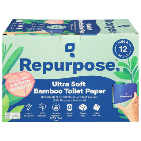 Repurpose Ultra Soft Bamboo Toilet Paper 48 Rolls | Eco-Friendly Bath Tissue