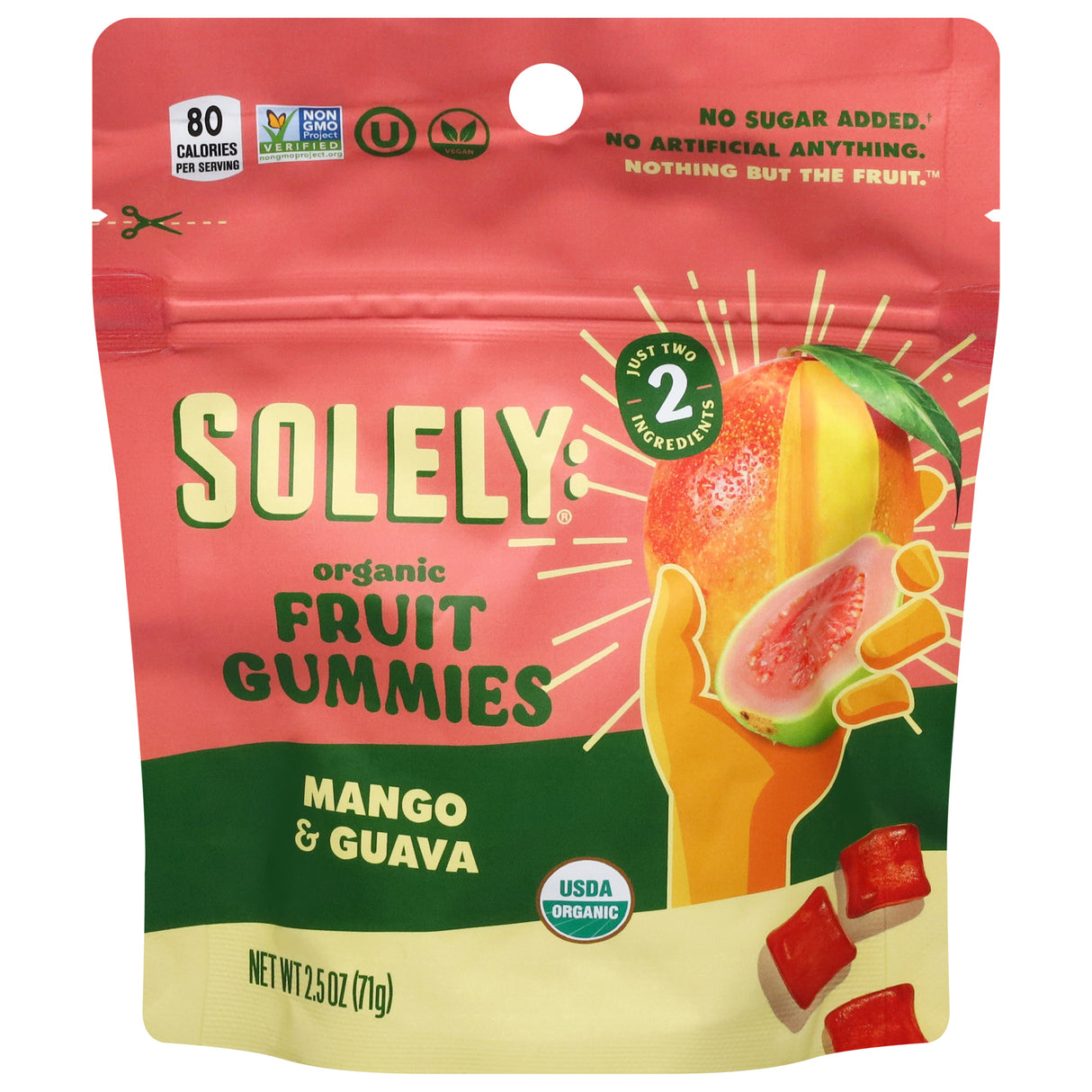 Solely Mango Guava Fruit Gummies (Pack of 12) - 2.5 oz Pouches