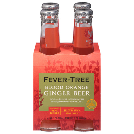 Fever-tree Ginger Beer Blood Orange, 4/6.8 fz (Pack of 6) - Premium Drink Mixer