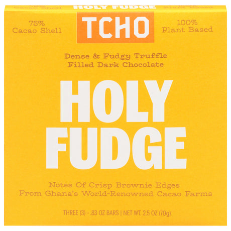 Tcho Chocolate Holy Fudge Organic Dark Chocolate Bars - Case of 10 (2.5 oz)