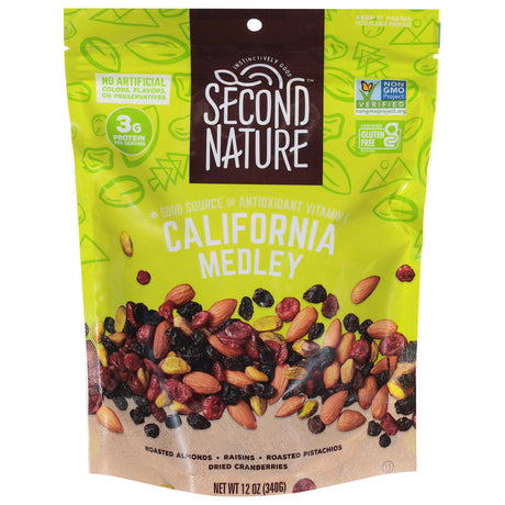 Second Nature California Medley Nuts, 6 Pouches | Healthy Snack, 12 oz Each