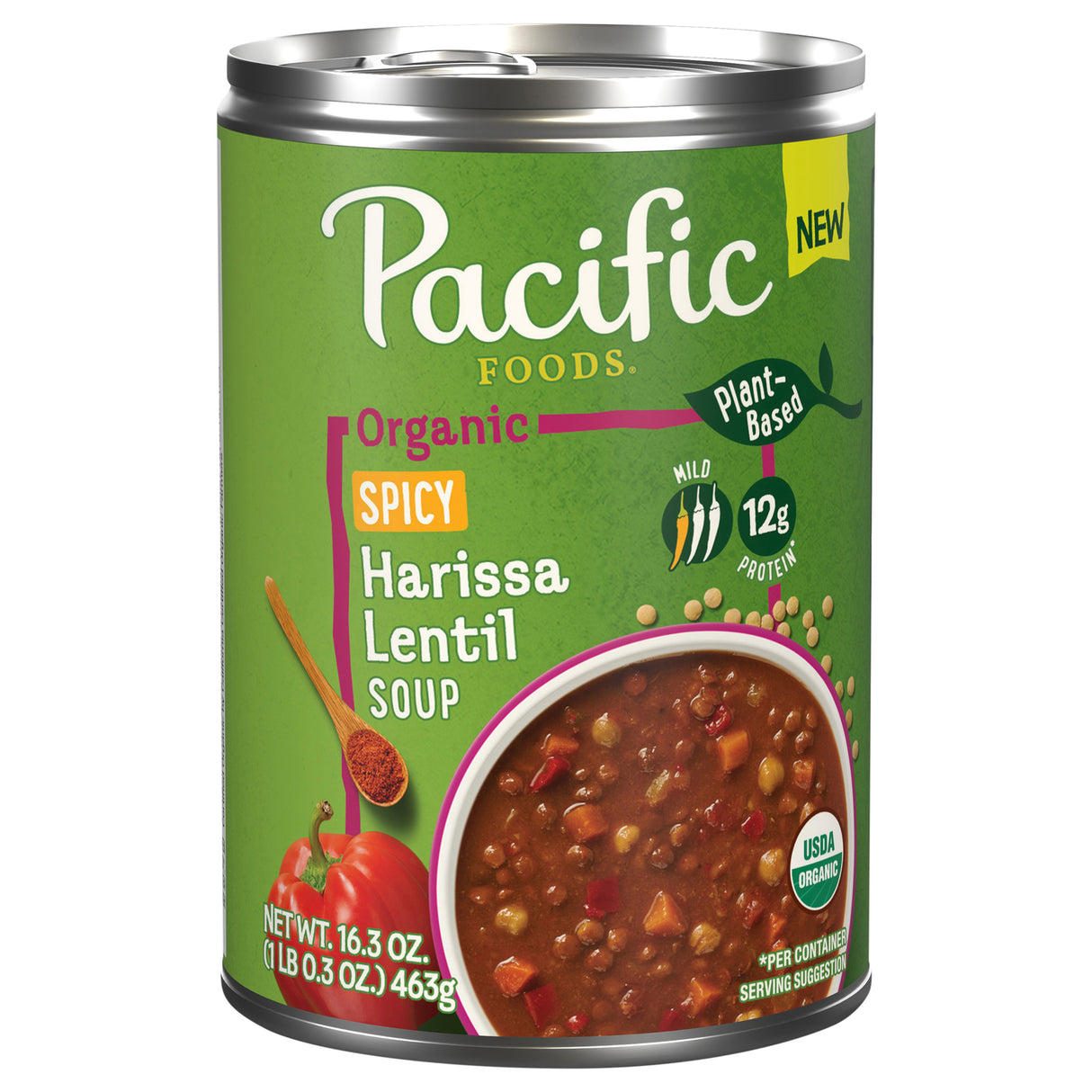 Pacific Foods Lentil Soup, Spicy Harissa, Organic, 12 Pack - Healthy Meals