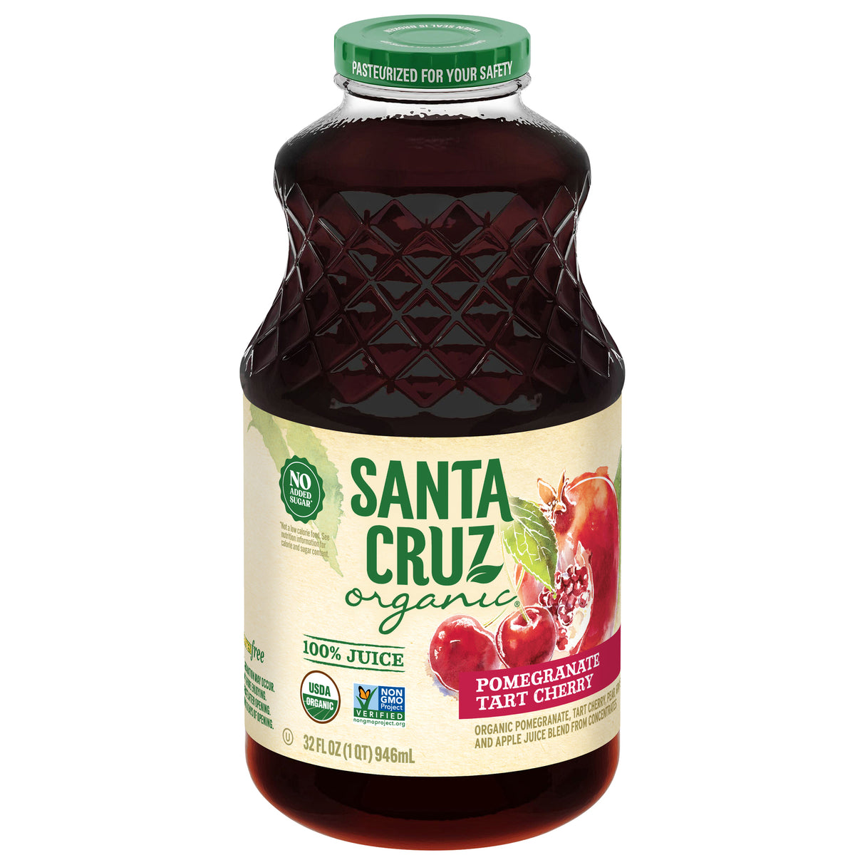 Santa Cruz Organic Tart Cherry Pomegranate Juice, 6 x 32 oz